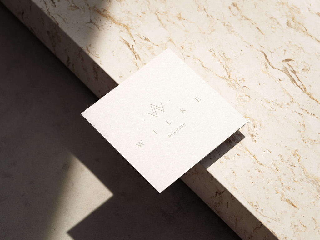 Grafik Design Visitenkarte Wilke advisory Brandstory Designs