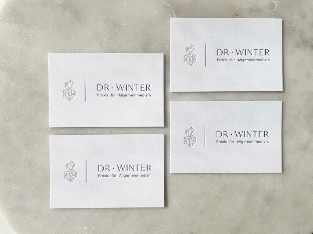 Visitenkarte Portfolio Brandstory Designs Dr. Winter Praxisausstattung
